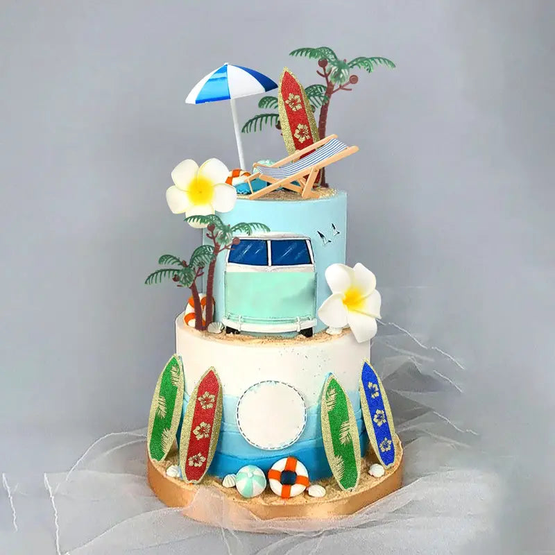 12pc Summer/ Surf Cake Figurine Set