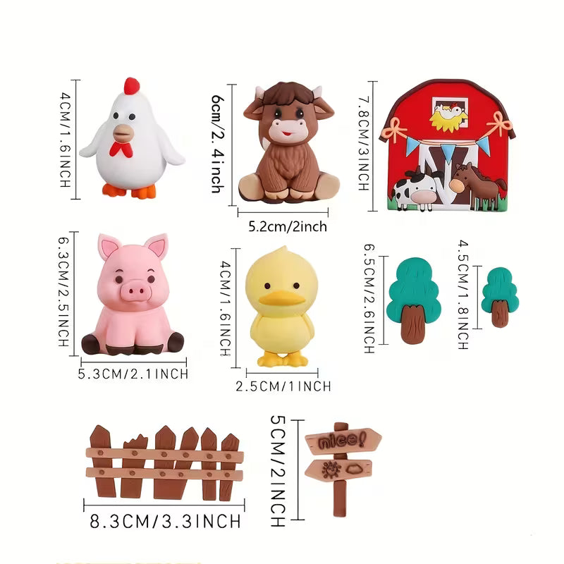 9PC Farm Animal Figurine Set