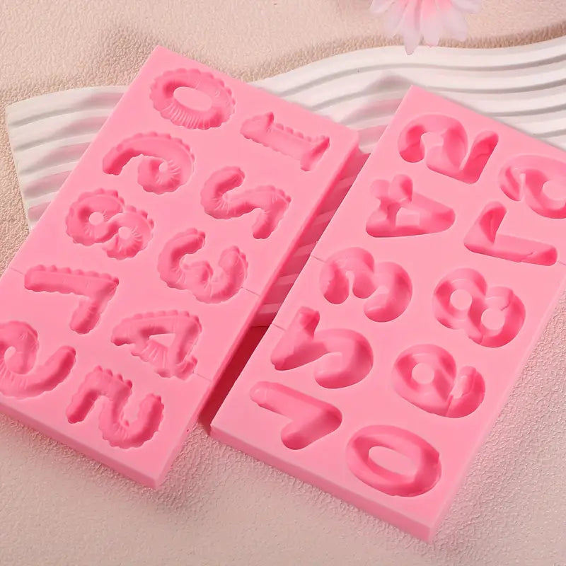 Silicone Mould - Balloon Set Numbers 2PC S599