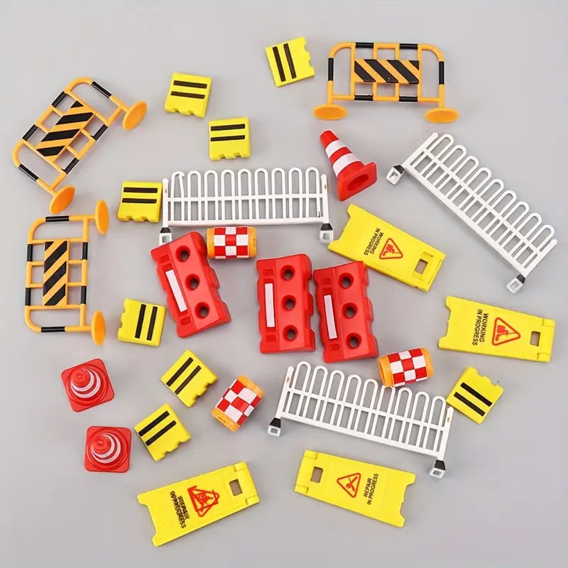 9PC Traffic Construction Figurine Set