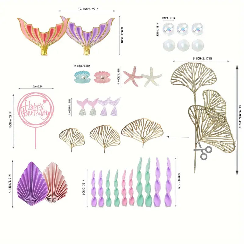 30PC Mermaid Cake Decorating Set