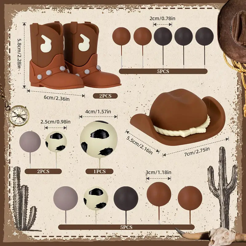 17PC Cowboy Cake Decorating Kit