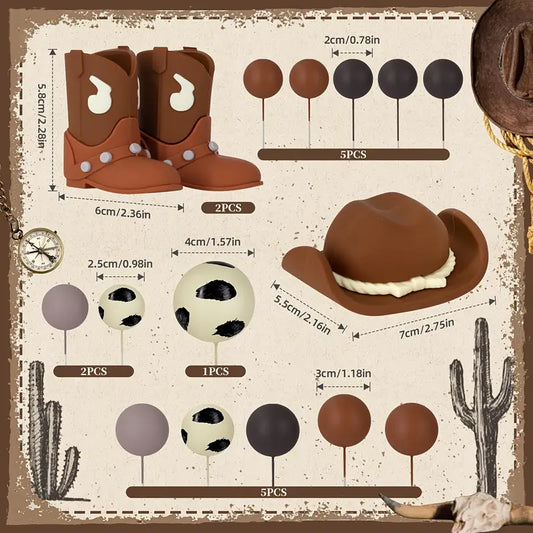 17PC Cowboy Cake Decorating Kit