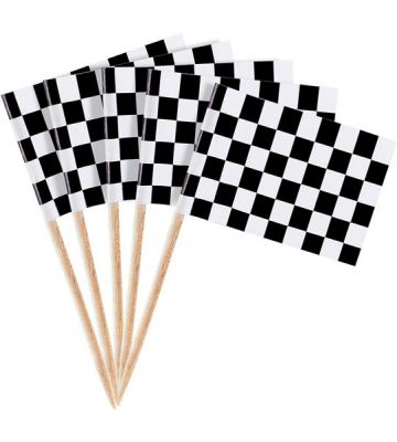 Checkered Racing Flag Picks - 10PK