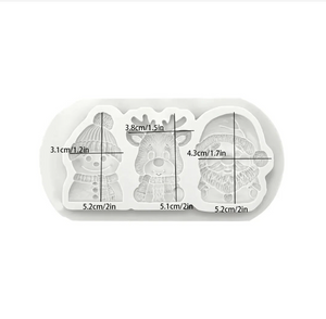 Silicone Mould - Snowman/Reindeer/Santa - S752