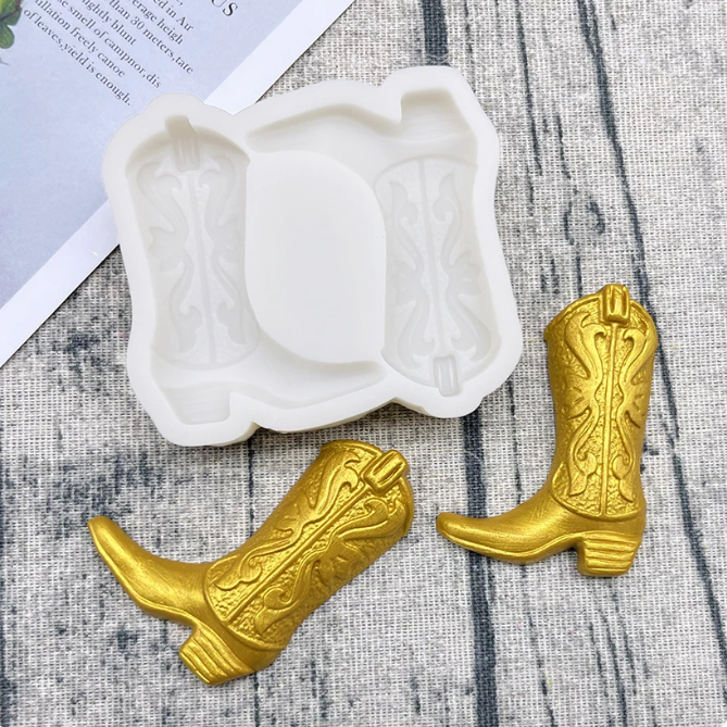 Silicone Mould - 2PC Cowboy Boot - S553