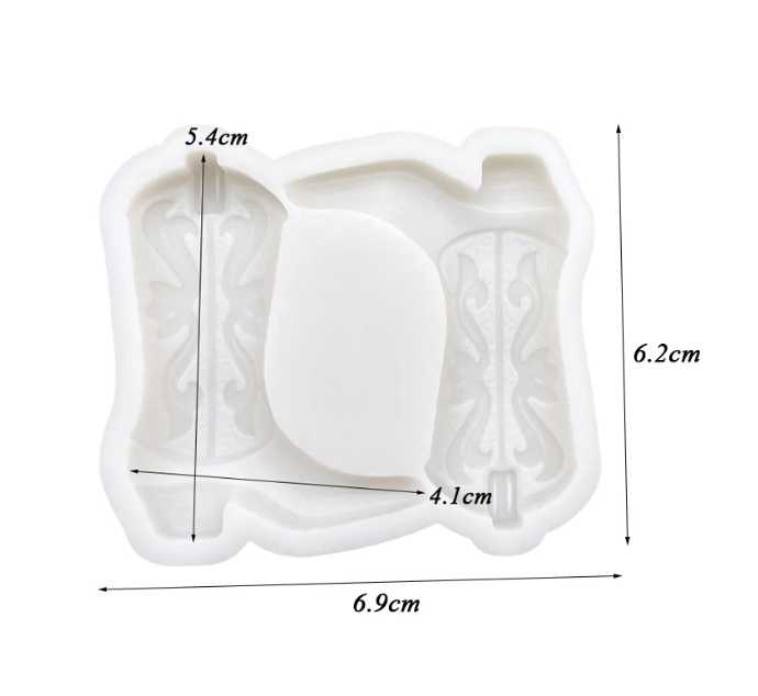 Silicone Mould - 2PC Cowboy Boot - S553