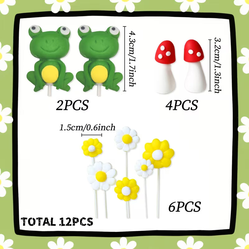 12PC Frog Themed Cake Decorating Set