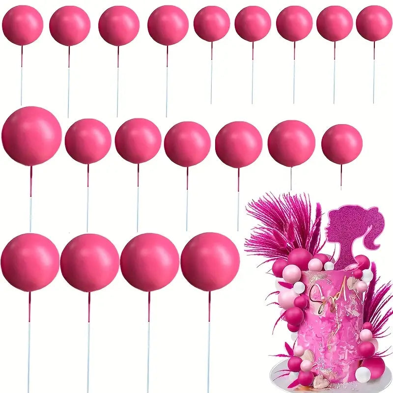 5PC Ball Topper - Small - Dark Pink