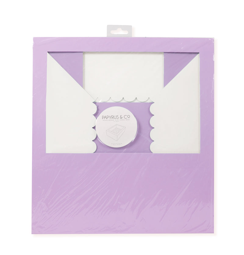 Papyrus - Scalloped Tall 12 Hole Cupcake Box - Pastel Lilac