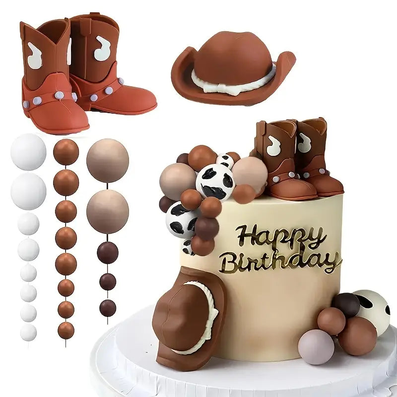 Cowboy / Cowgirl Brown Cake Decorating Kit