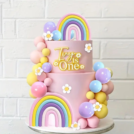 35PC Rainbow and Flower Cake Decorating Set