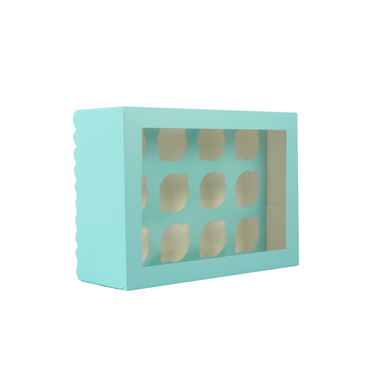 Papyrus - Scalloped Tall 12 Hole Cupcake Box - Pastel Blue