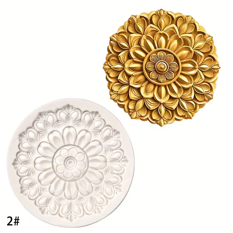 Silicone Mould - Round Flower  - S495