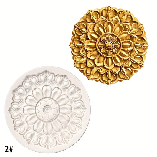Silicone Mould - Round Flower  - S495