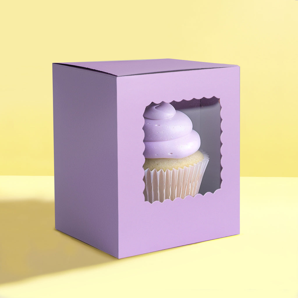 Papyrus - Pack of 6 Single Cupcake Boxes - Assorted Colours