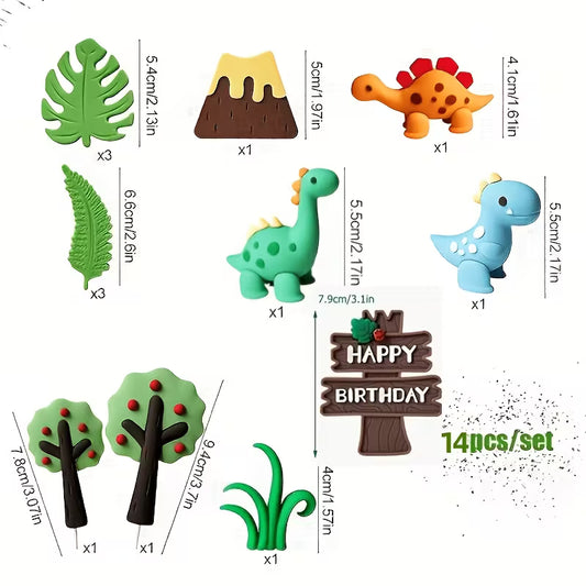 14Pc Dinosaur Cake Decorating Kit