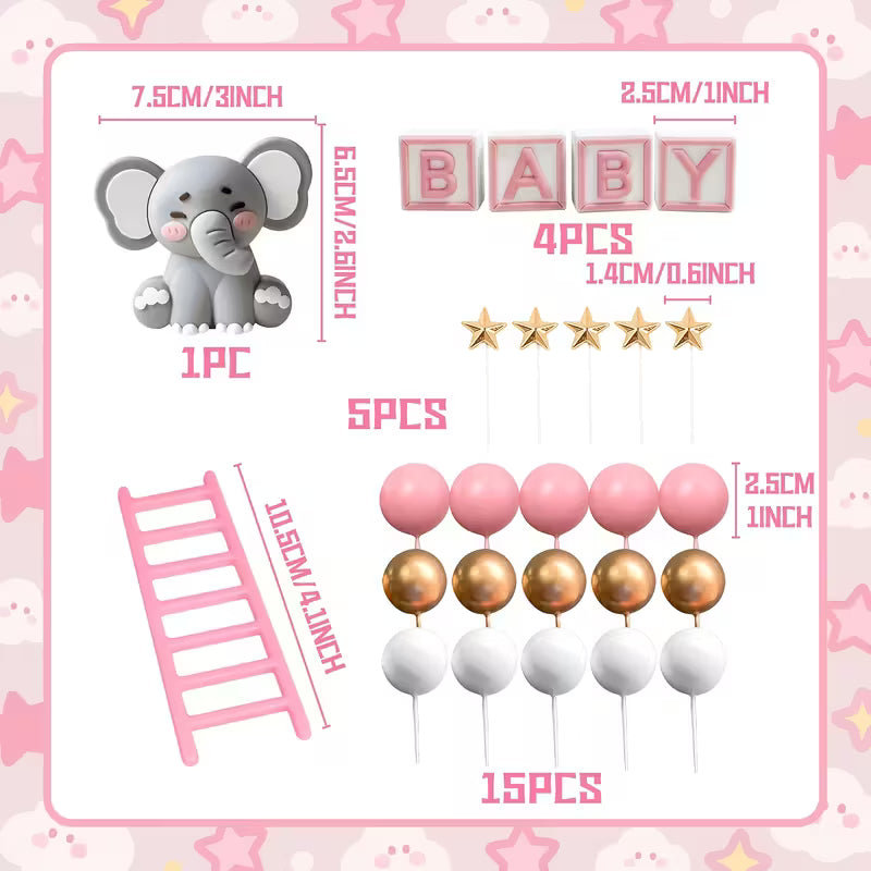 Elephant Cake Decorating Kit 25pc - Pink