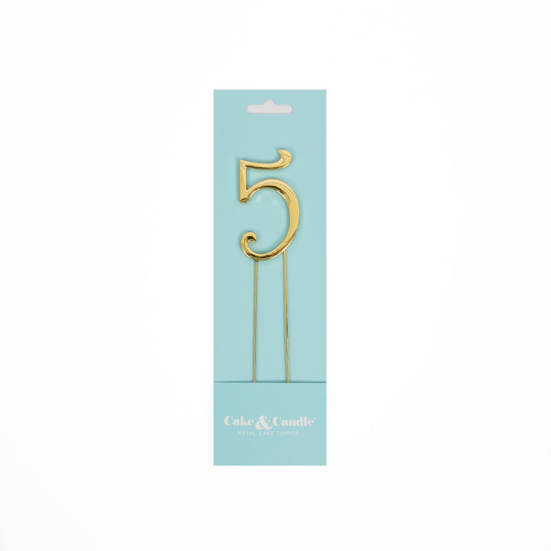Cake & Candle Topper - 5 - Gold