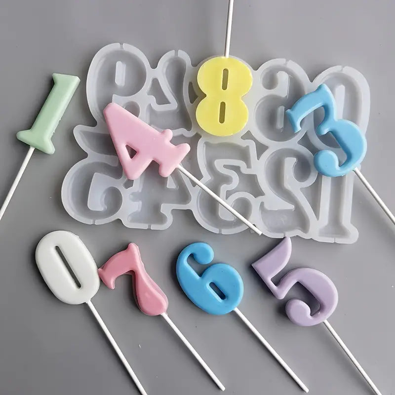 Silicone Mould - Number Lollipop - S776