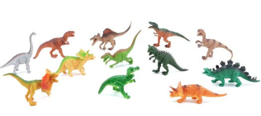 12PC Tub of Dinosaurs Figurine Set