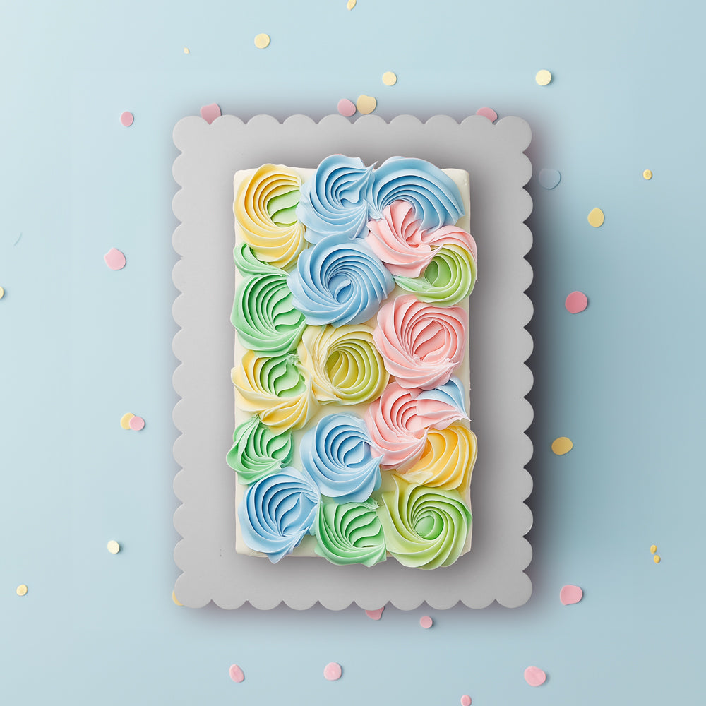 Papyrus & Co Scalloped Cake Board Rectangle - Dual Colour Gold / Silver