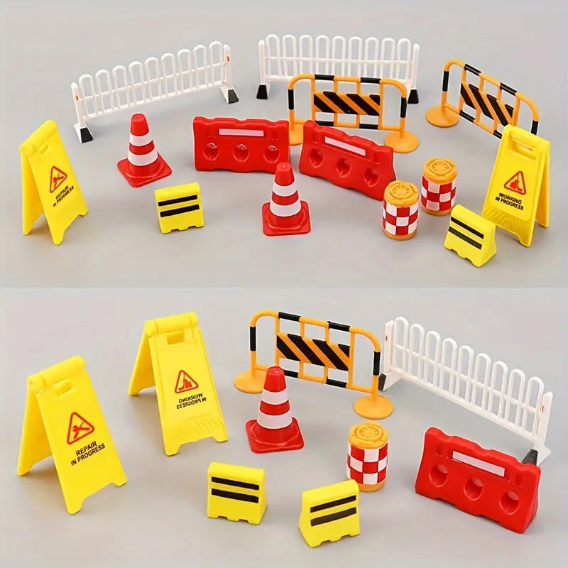 9PC Traffic Construction Figurine Set