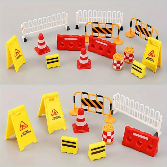 9PC Traffic Construction Figurine Set