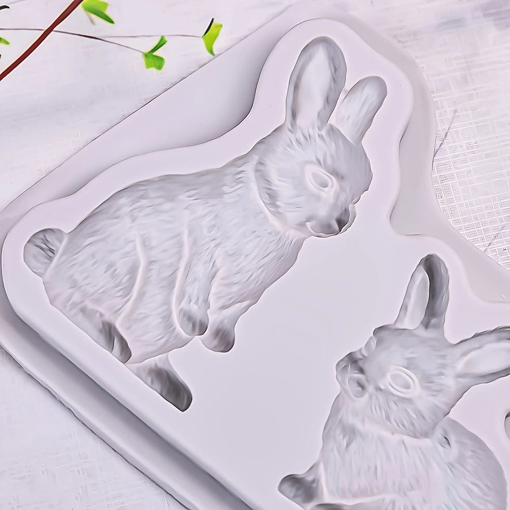 Silicone Mould - 2PC Rabbit Sitting - S389