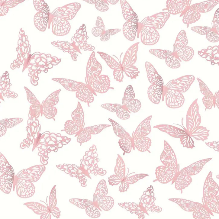 12PC Butterfly Pink - Assorted