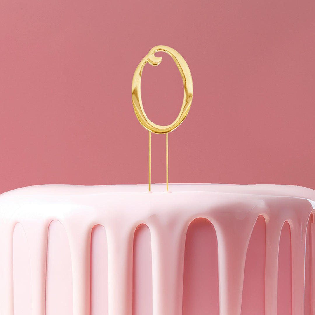 Cake & Candle Topper - 0 - Gold