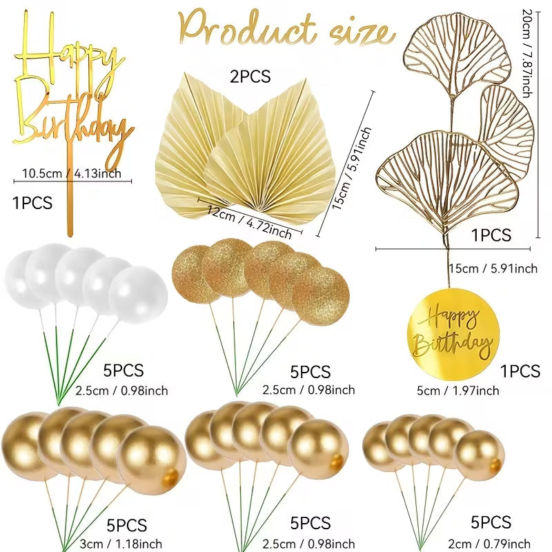 30pc white & Gold Ball Bohemian Style Decorating Kit