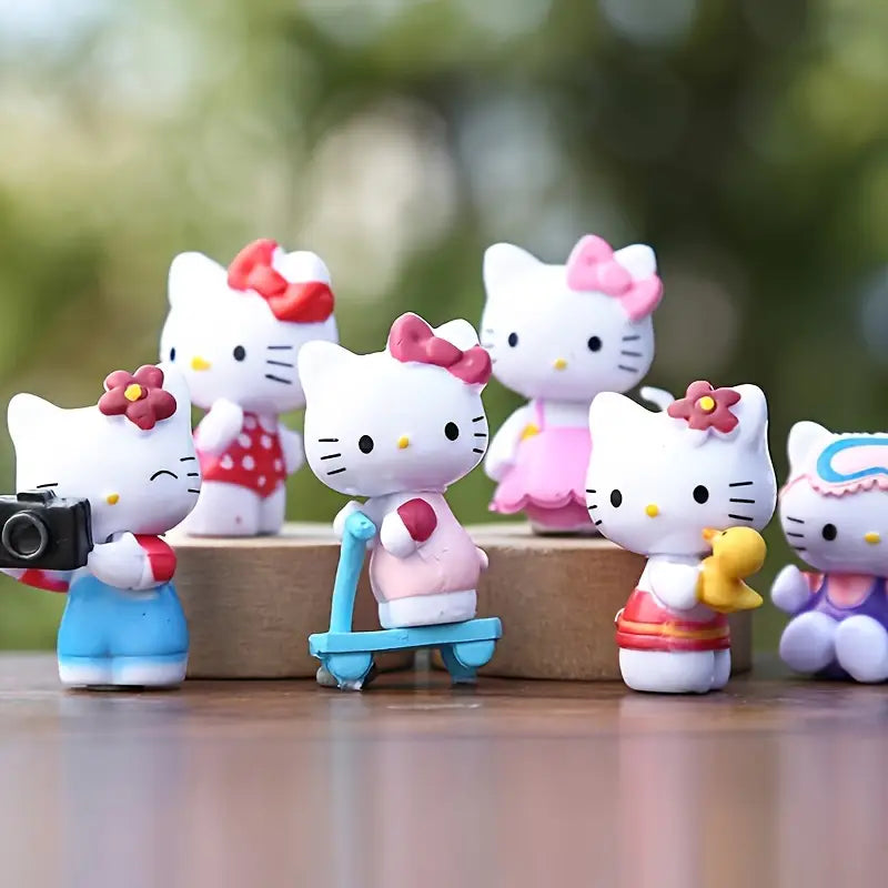 6PC Hello Kitty Figurine Cake Topper