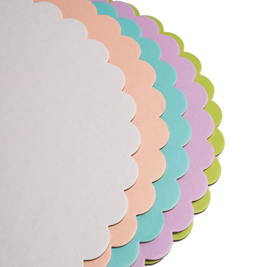 10" Scalloped Cake Board - Assorted Colours