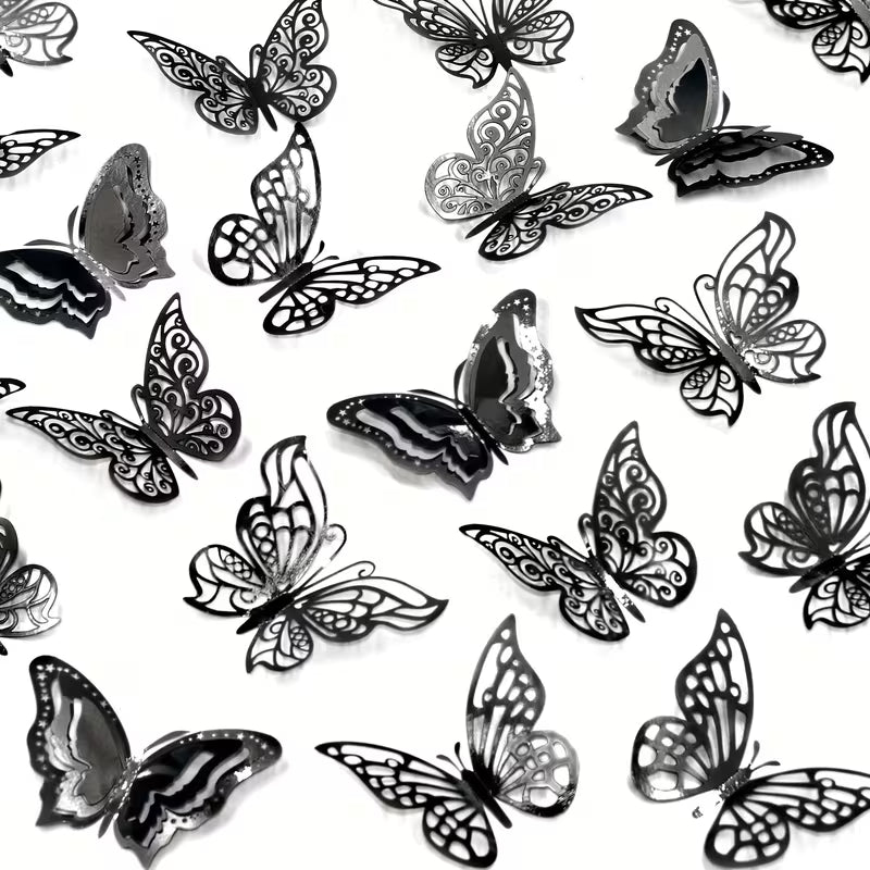 3D Butterfly Decoration 48Pk - Assorted Colours