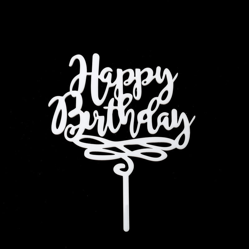 Sugar Crafty - HAPPY BIRTHDAY Cake Topper (White)