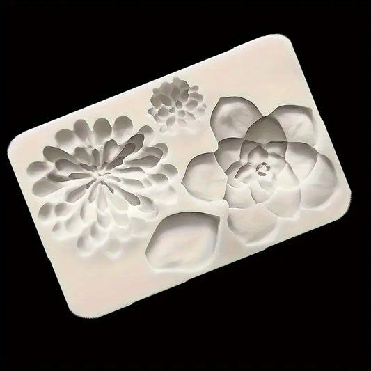 3D Succulent Flower Silicone Mould S652