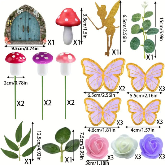 32pc Garden Fairy Cake Topper