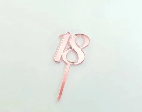 Cake Craft Single Cupcake / Mini Acrylic Topper  - 18 Rose Gold Mirror