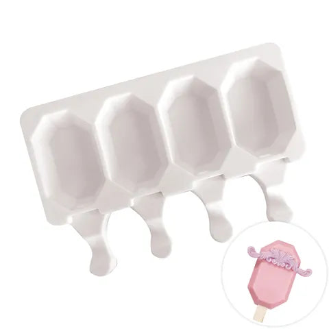 Octagonal Ice Cream Popsicle Silicone Mould.