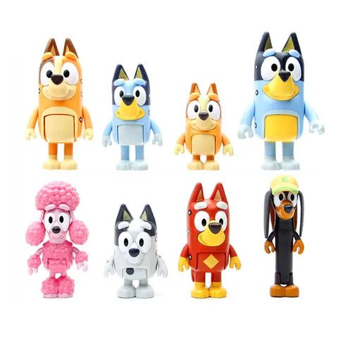 8PC Bluey and Family Figurine Set