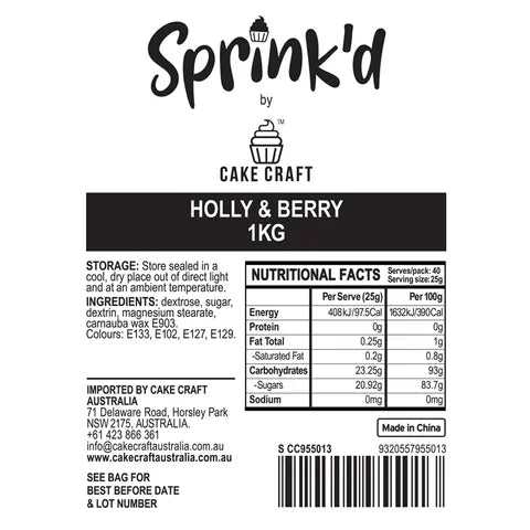 1kg Sprink'd Mix - Holly & Berry