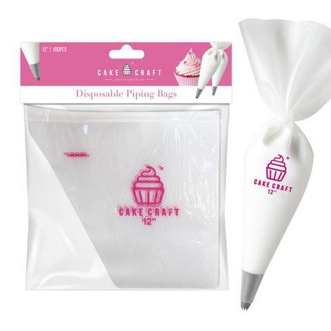 Cake Craft 100pk Disposable Piping Bag 12in