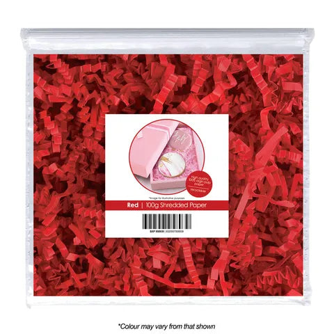 100g Shredded Paper - Red