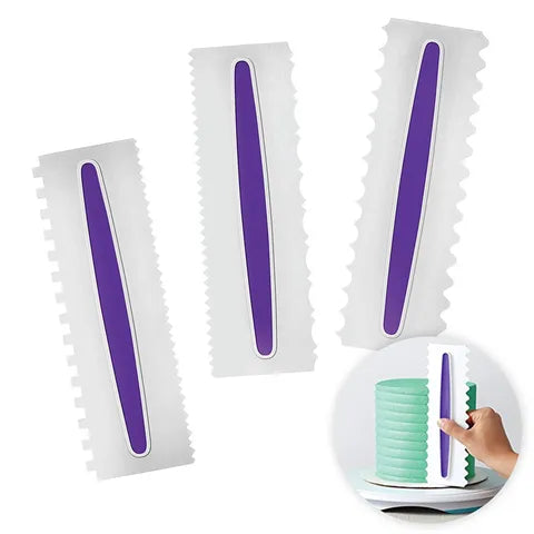 Cake Craft 3PC Buttercream Comb Scraper Set