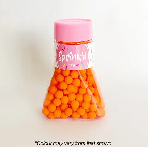 Sprink'd 8mm Sugar Balls - Orange 100g.
