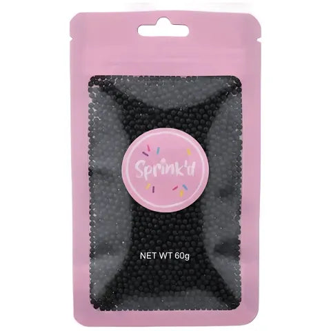 Sprink'd 2mm Sugar Balls Black - 60g