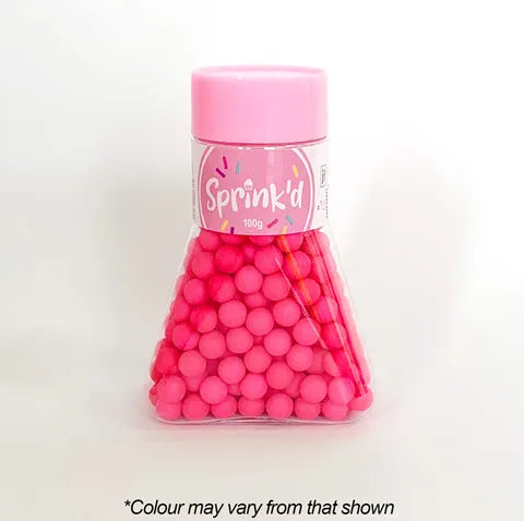 Sprink'd 8mm Sugar Balls - Bright Pink 100g.