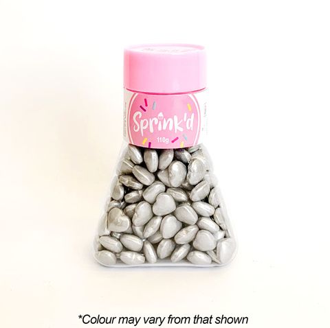 Sprink'd 12mm HEARTS Silver Shiny 110g.