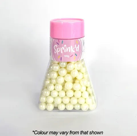 Sprink'd 8mm Sugar Balls - Ivory 100g.